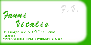 fanni vitalis business card